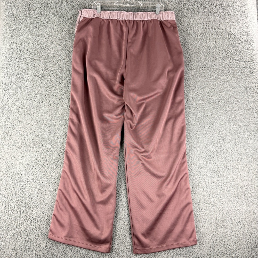 Nike Air Track Pants Womens XL Mauve Satin Trim Wide Leg Breakaway Snap Pants - Picture 8 of 12